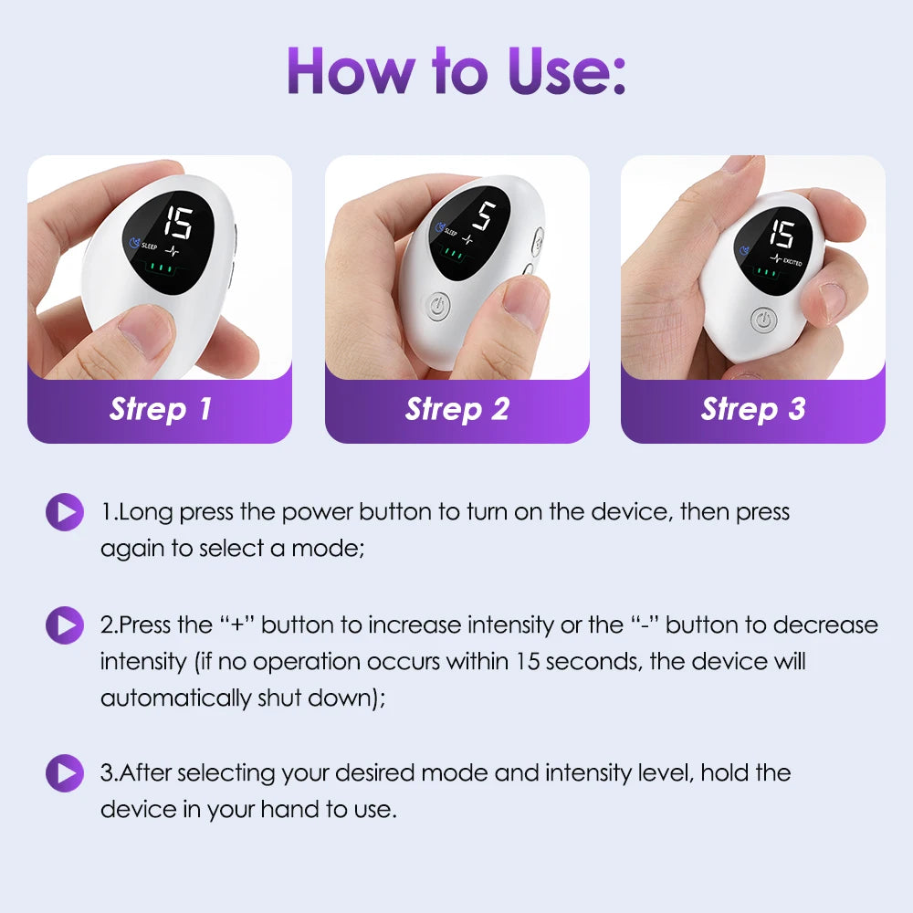 Microcurrent Handheld Sleep Aid Device for Stress and Anxiety Relief