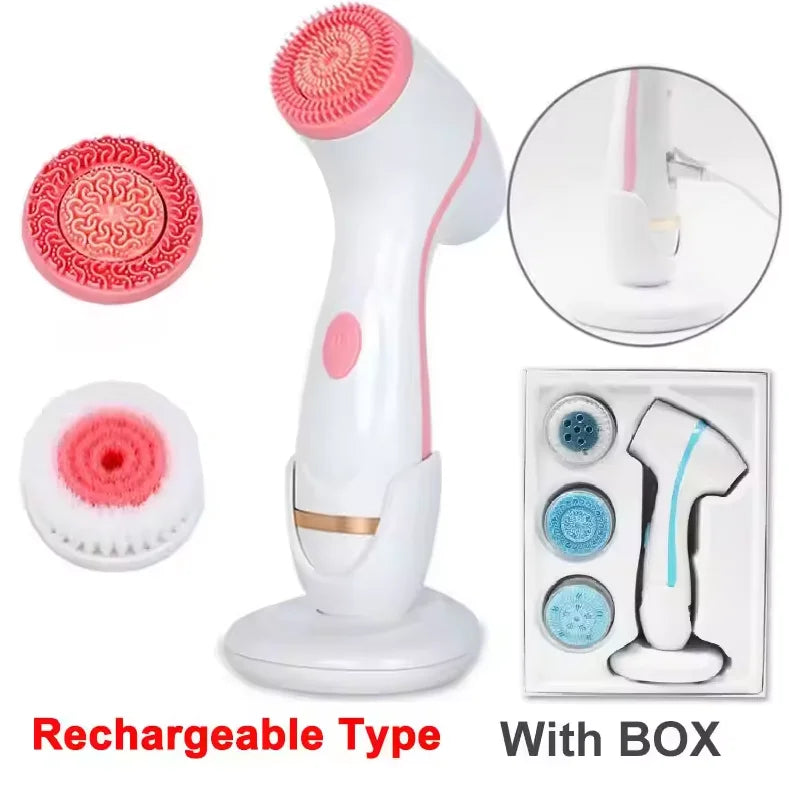 3-in-1 Waterproof Electric Facial Cleansing & Exfoliating Brush