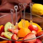 Heart-Shaped Disposable Appetizer Forks for Parties