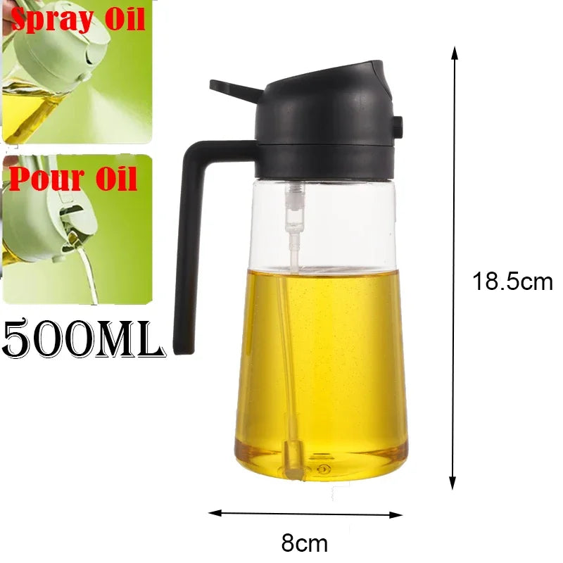 2-in-1 Dual Oil Pouring and Spraying Dispenser Bottle