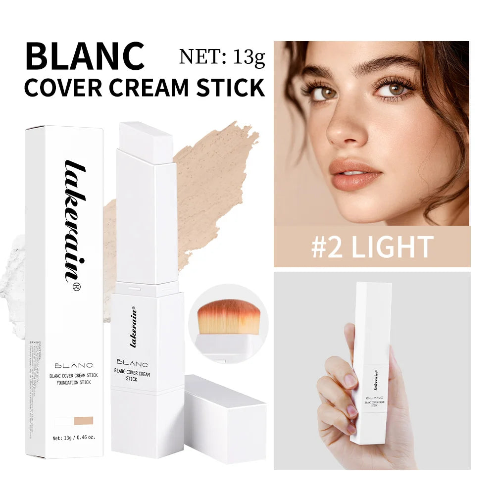 Full Coverage Cream Foundation Stick with Built-in Blending Brush - 24