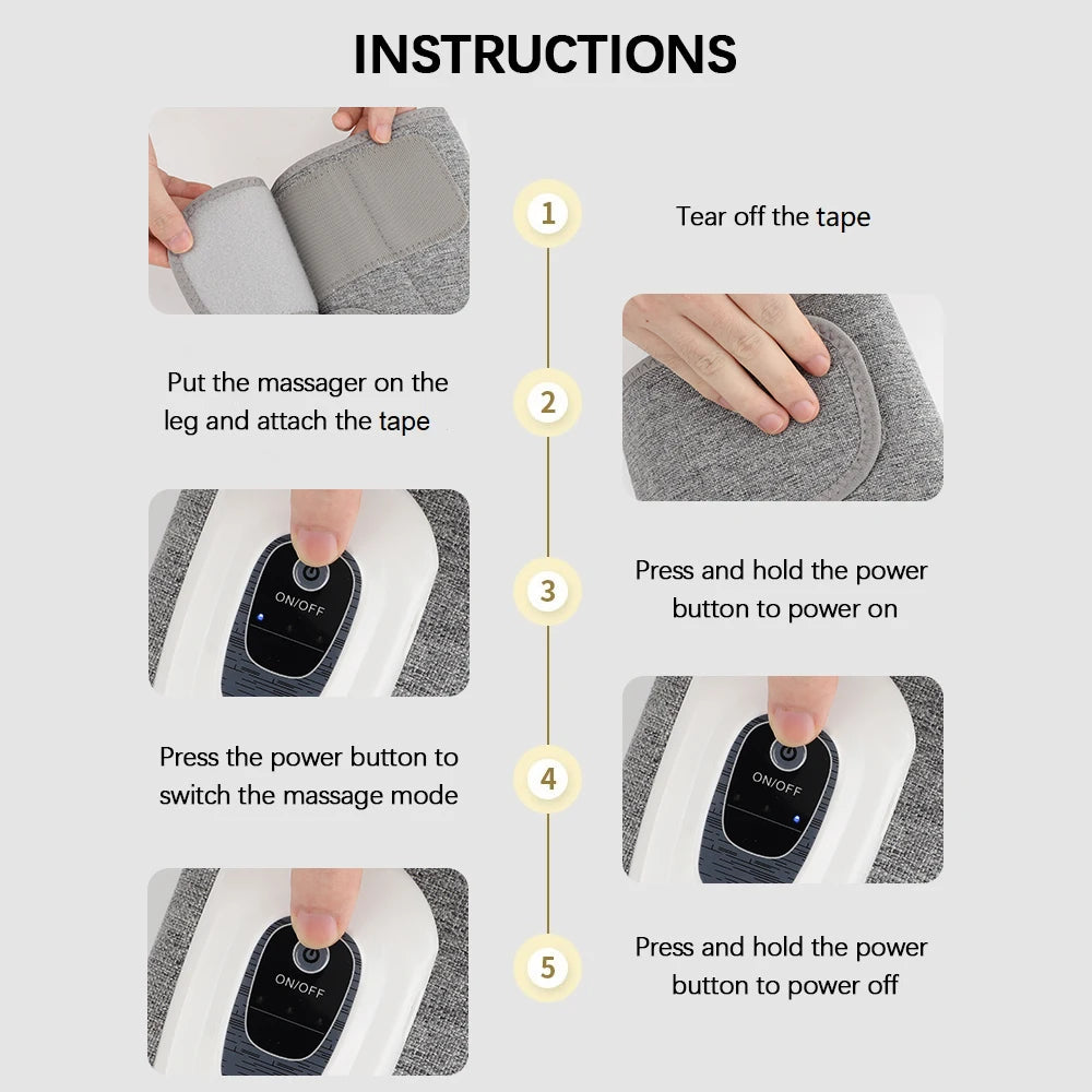 Wireless Air Compression Leg and Calf Massager for Muscle Recovery