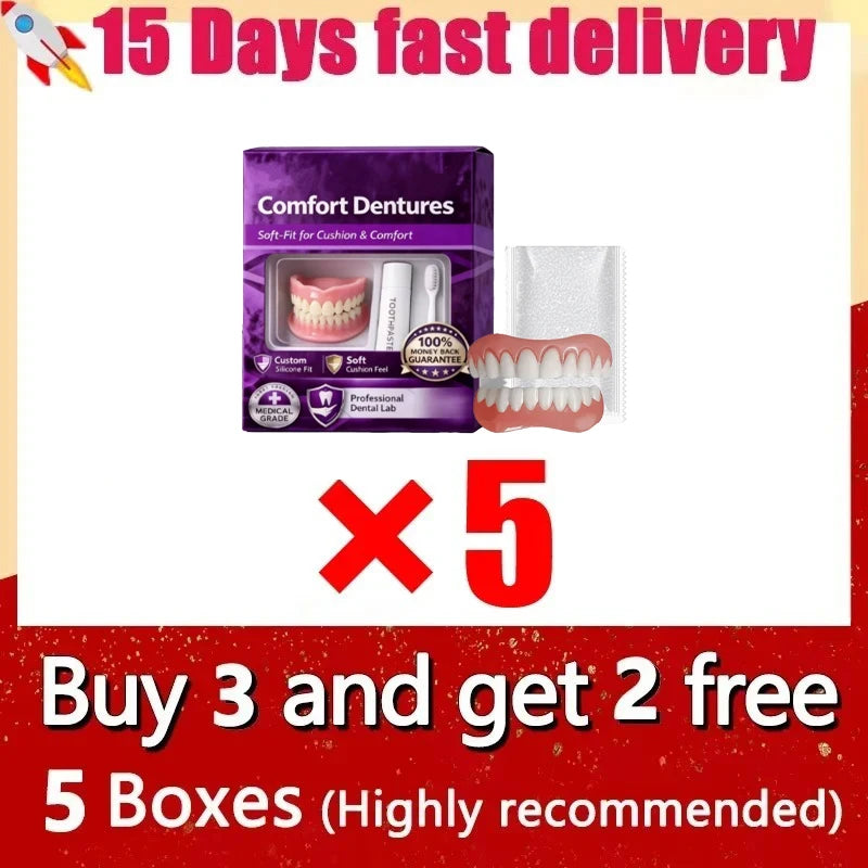 Comfortable Silicone Cosmetic Dentures for Instant Smile
