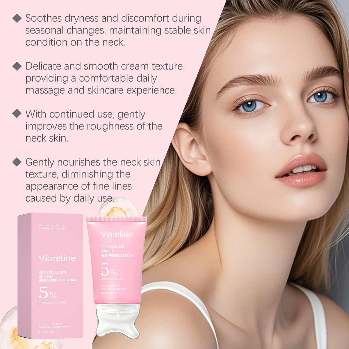 Collagen Firming Neck Cream with Integrated Gua Sha Massager