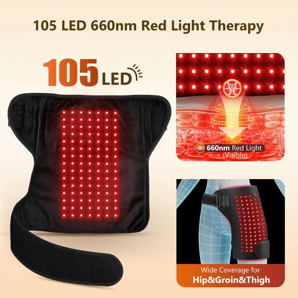 Red Light Therapy Heated Hip and Thigh Support Wrap - 2