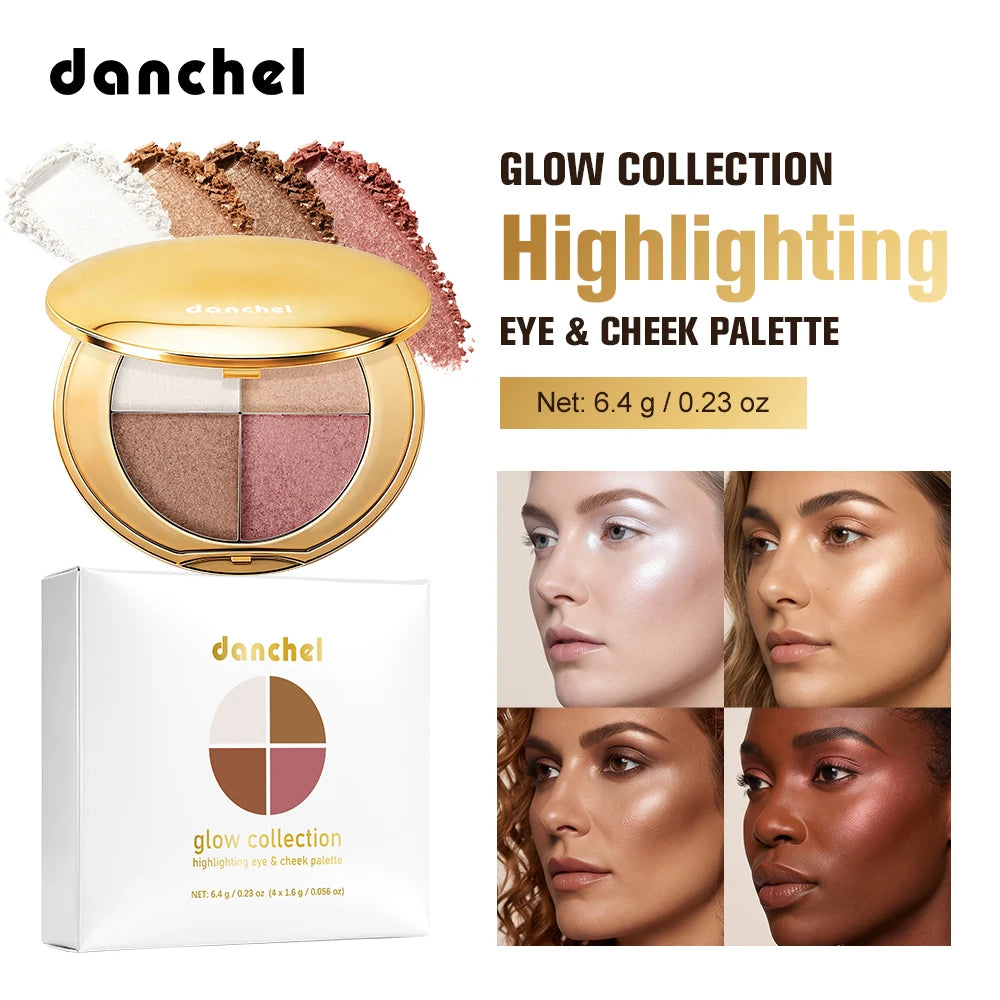 4-Color Highlighting and Contouring Face Makeup Palette