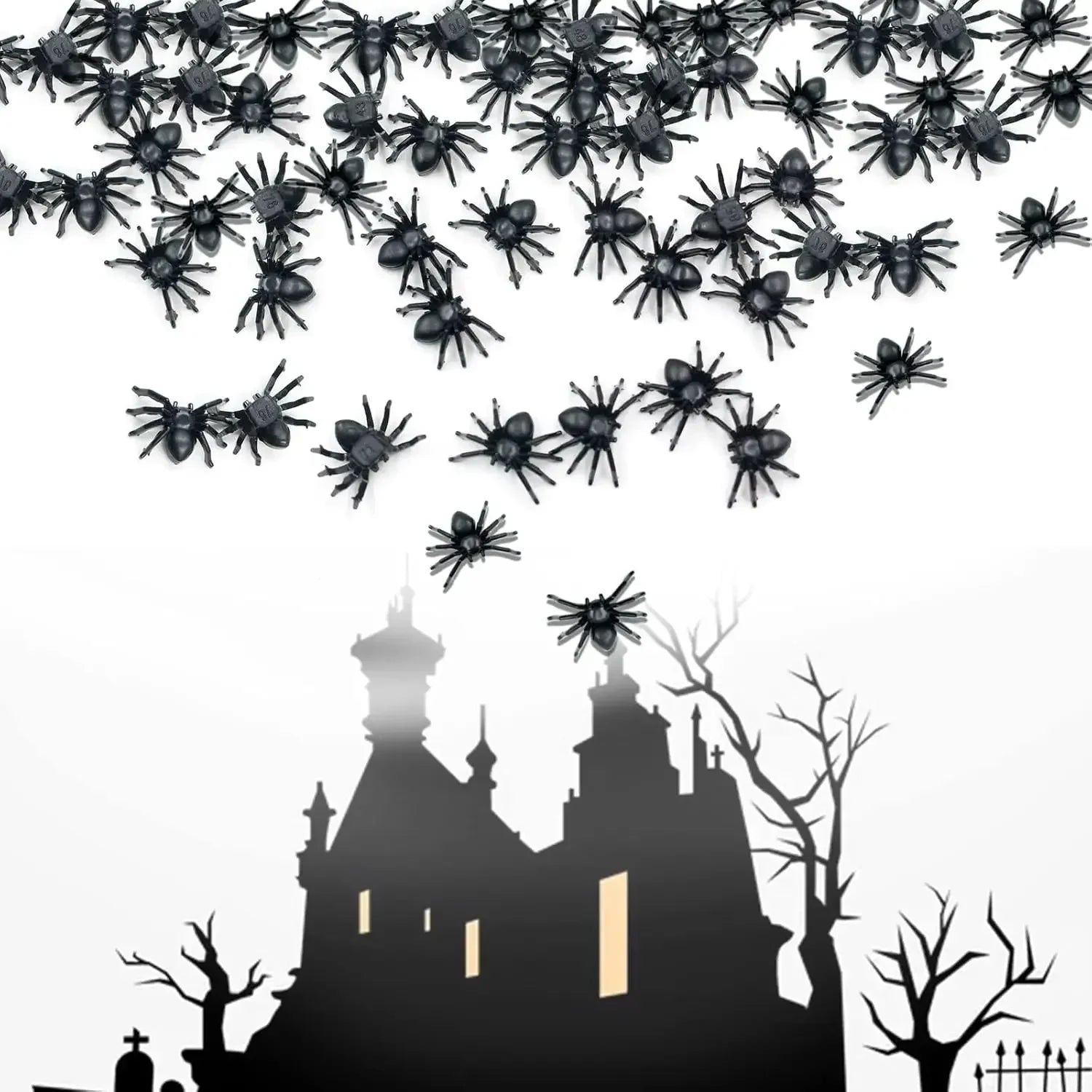Mini Realistic Black Spider Props for Halloween Decorations - 8