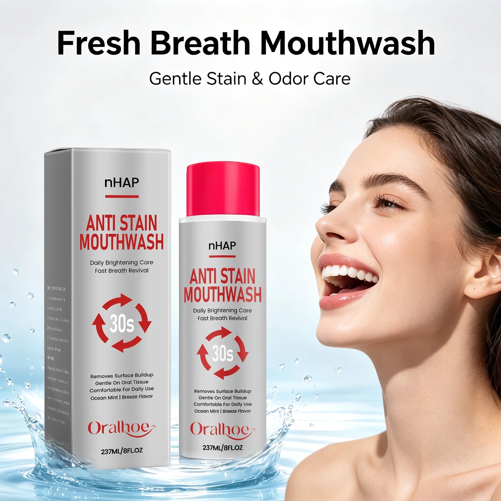 Anti-Stain Teeth Whitening Mouthwash for Fresh Breath - 1