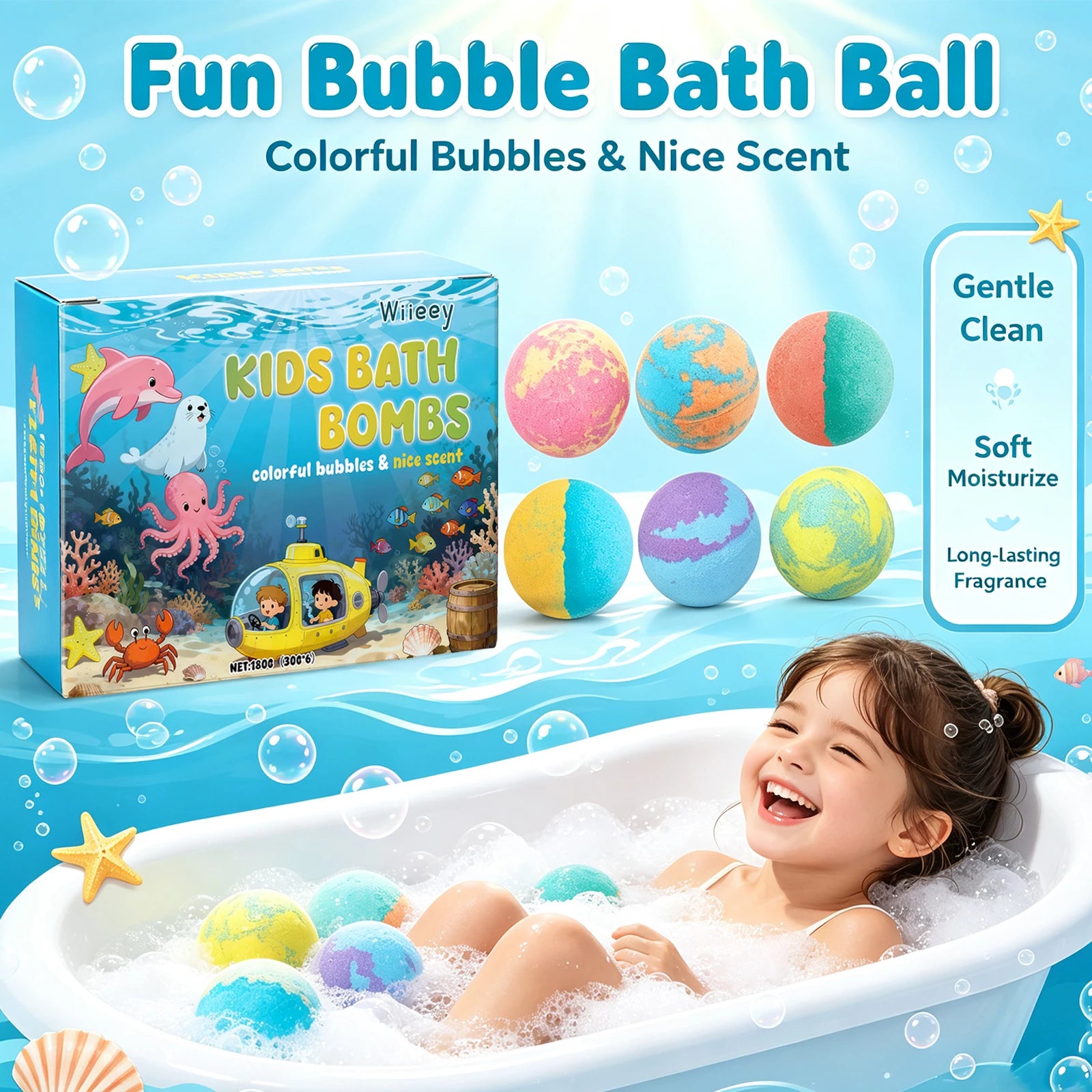 Kids Moisturizing Fizzy Bath Bomb Gift Set - 4