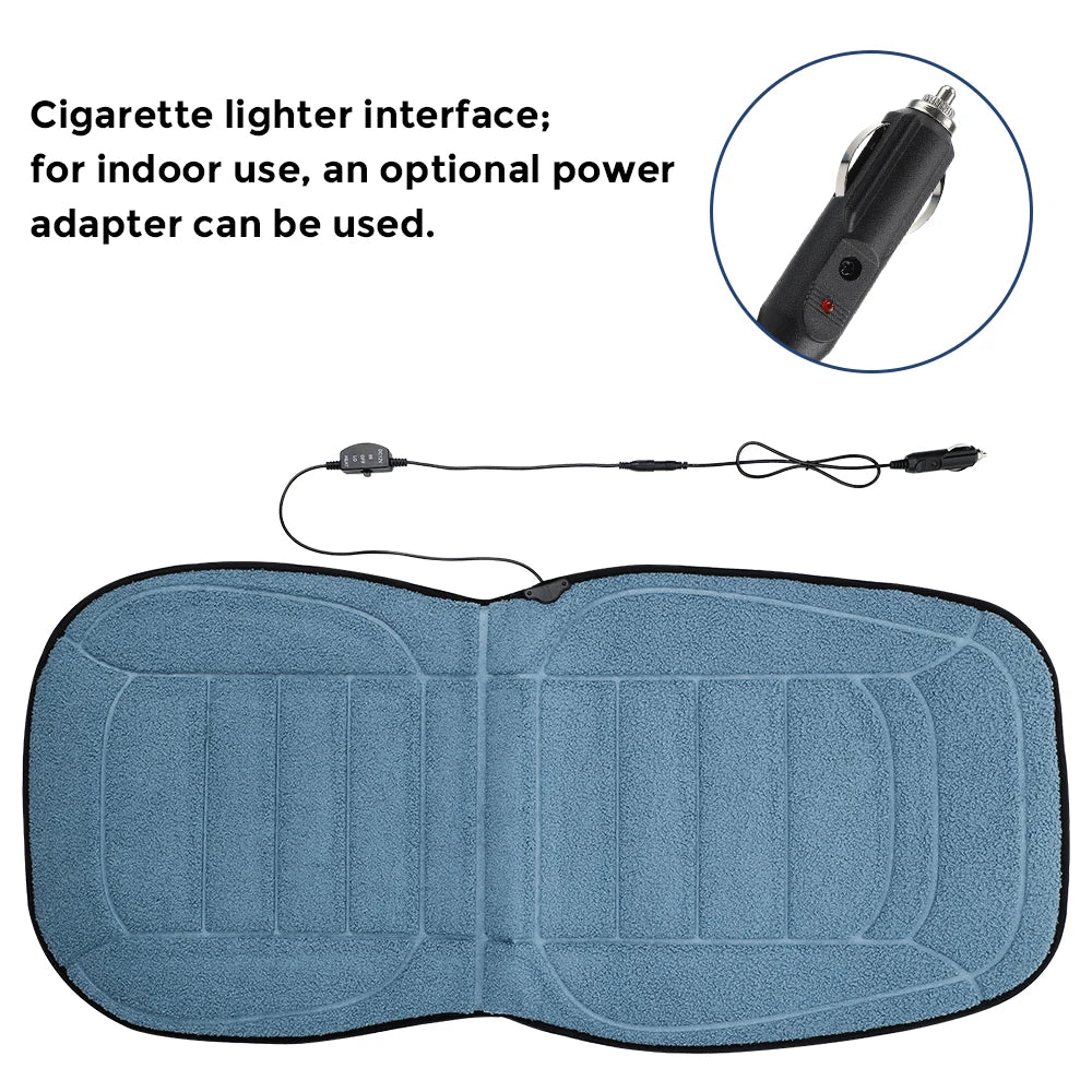 Heated Lambswool Car Seat Cushion for Winter Driving - 14