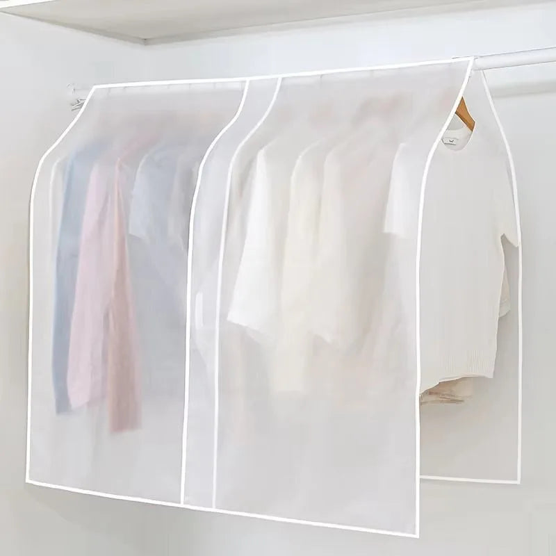 Transparent Hanging Garment Dust Cover for Wardrobe Storage