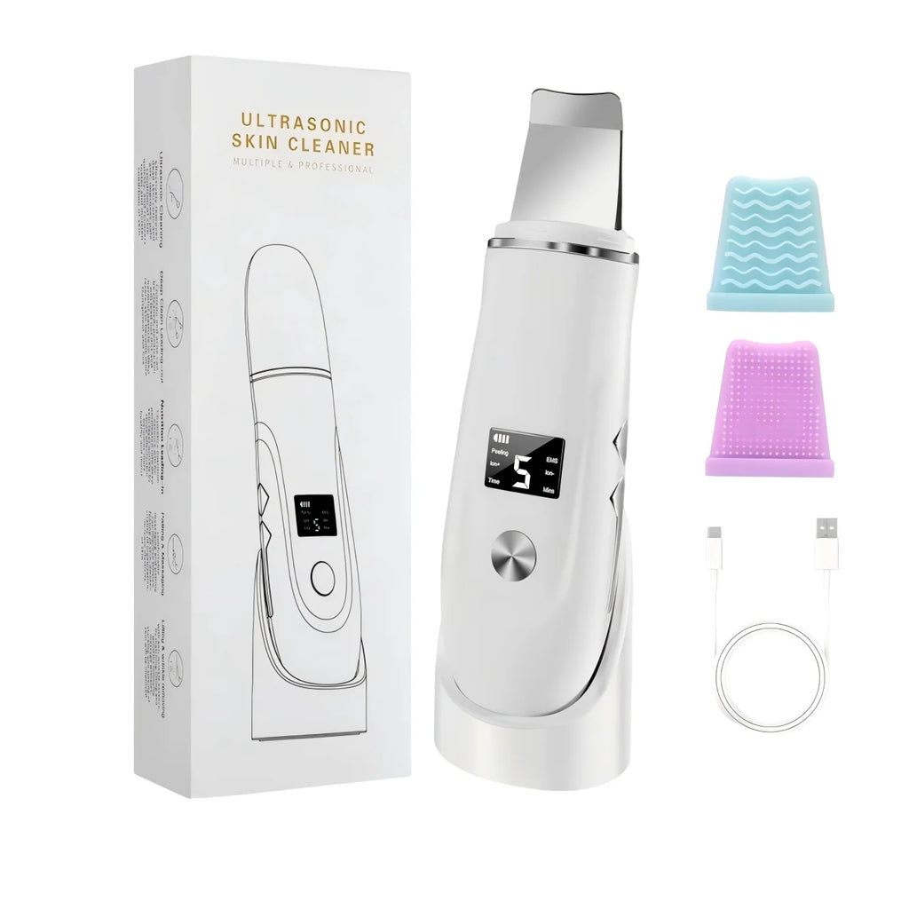 4-in-1 Ultrasonic Facial Skin Scrubber and Pore Cleaner