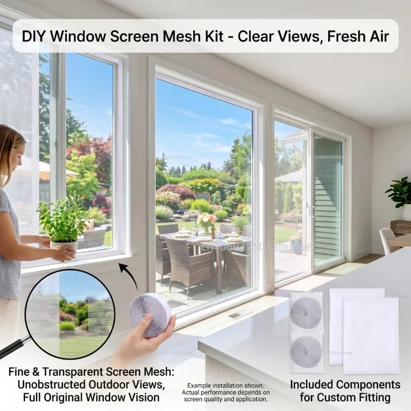 DIY Adhesive Window Mosquito Net Screen Mesh - 9