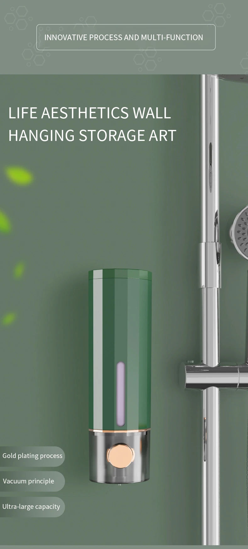 Wall-Mounted Manual Soap Dispenser for Bathroom