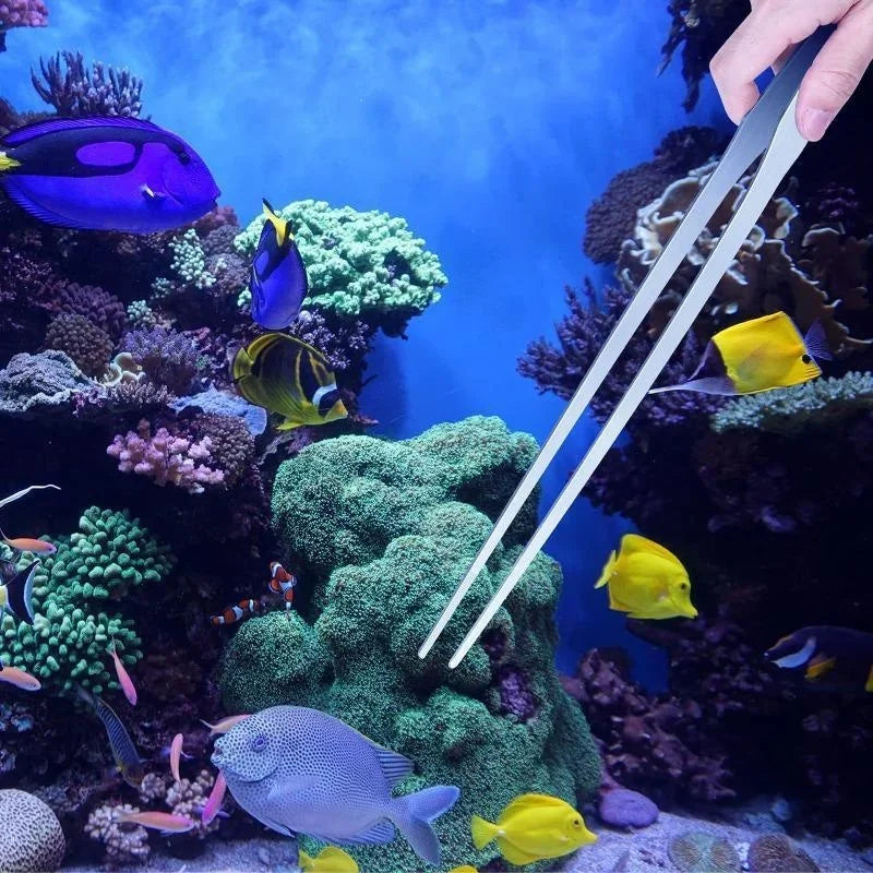 Extra Long Stainless Steel Aquarium and Terrarium Feeding Tweezers - 2