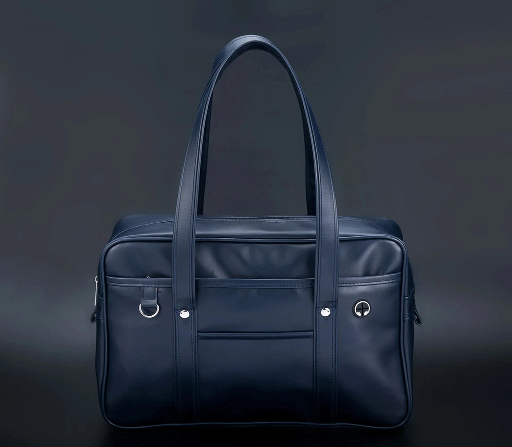 Japanese Style PU Leather Student Tote Bag for School and Daily Use