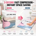 Pump-Free Vacuum Compression Storage Bags for Bedding and Clothes