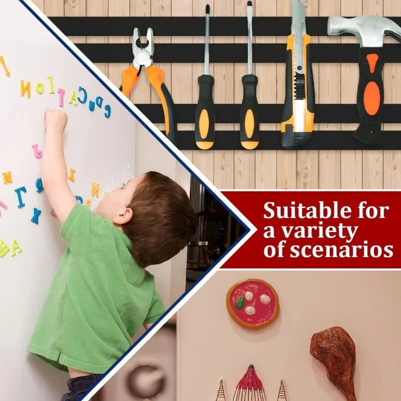 Self-Adhesive Cuttable Magnetic Strip for DIY Home Organization