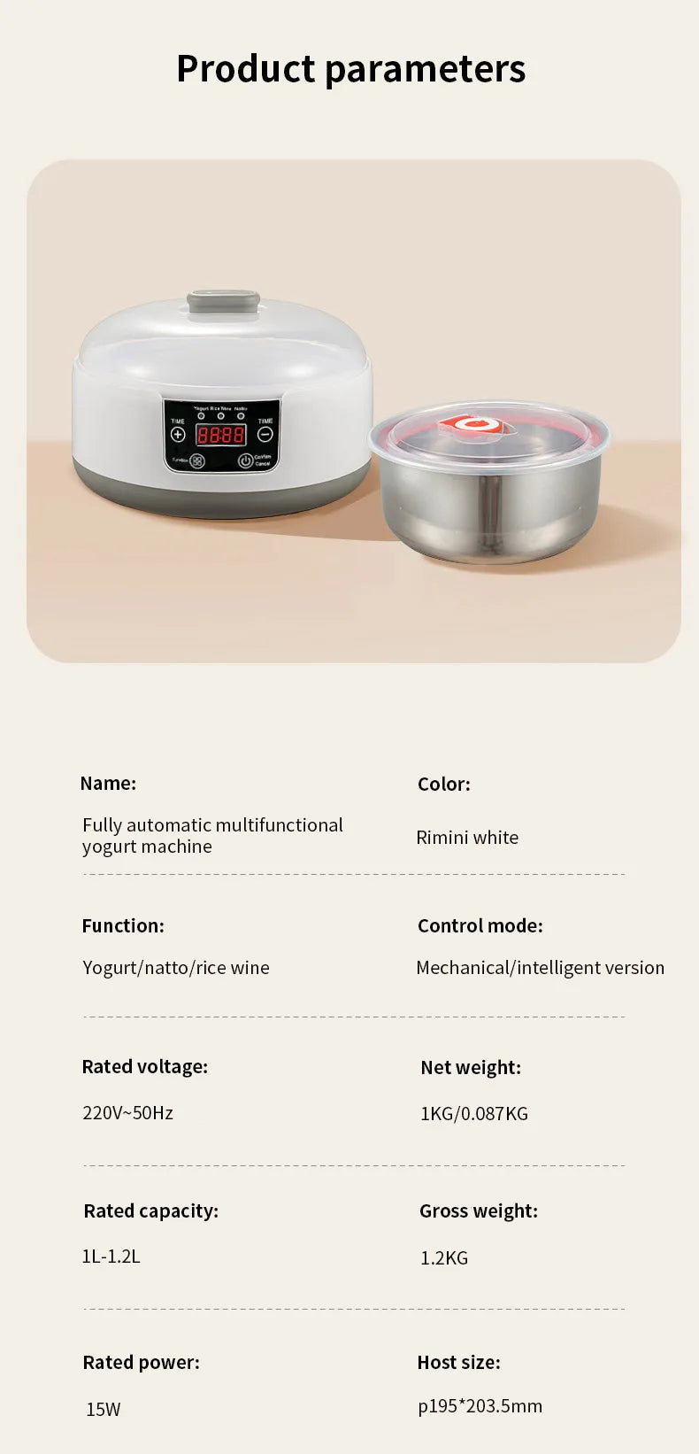 Automatic Electric Yogurt and Fermentation Maker