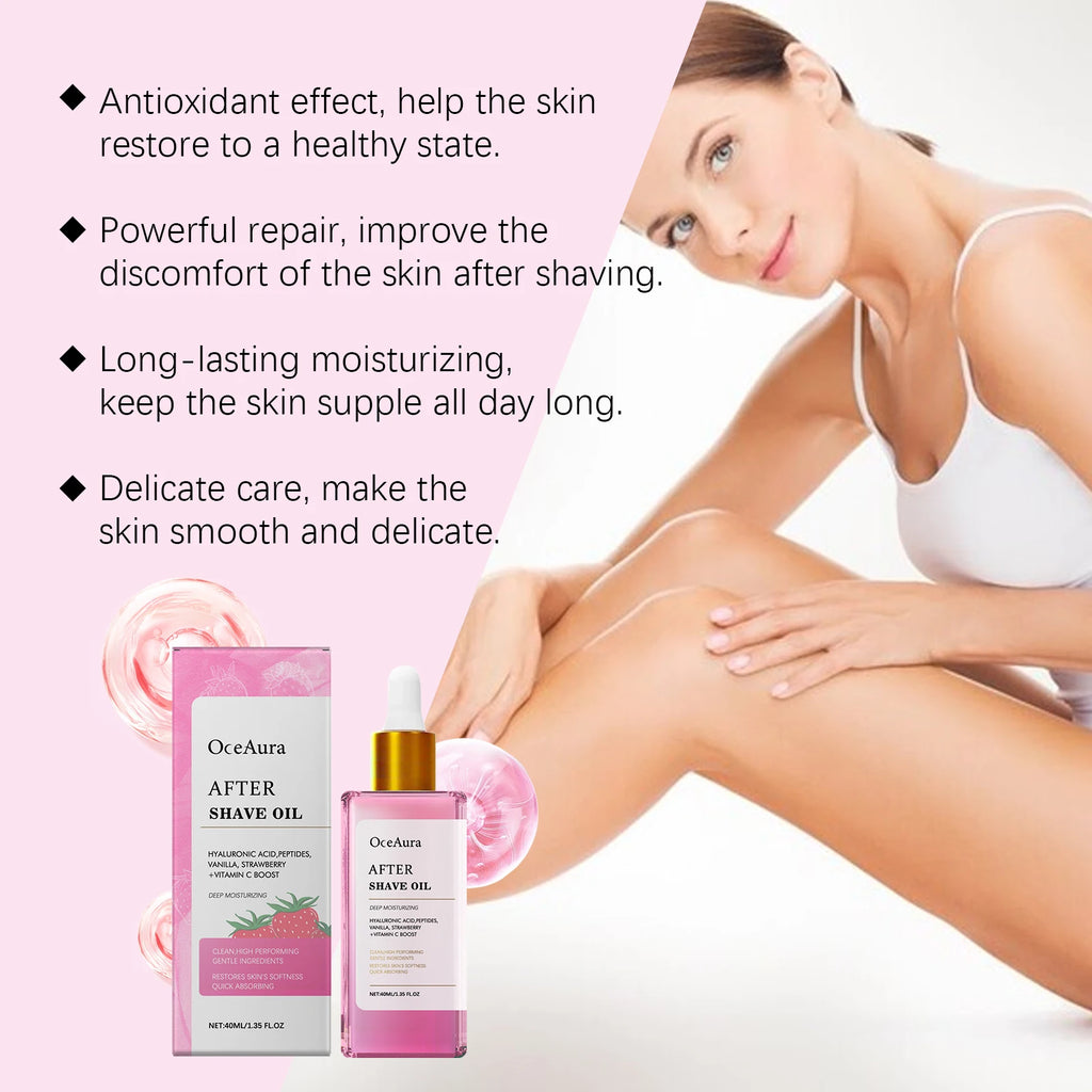 Strawberry Scented Soothing After Shave Oil for Hair Removal