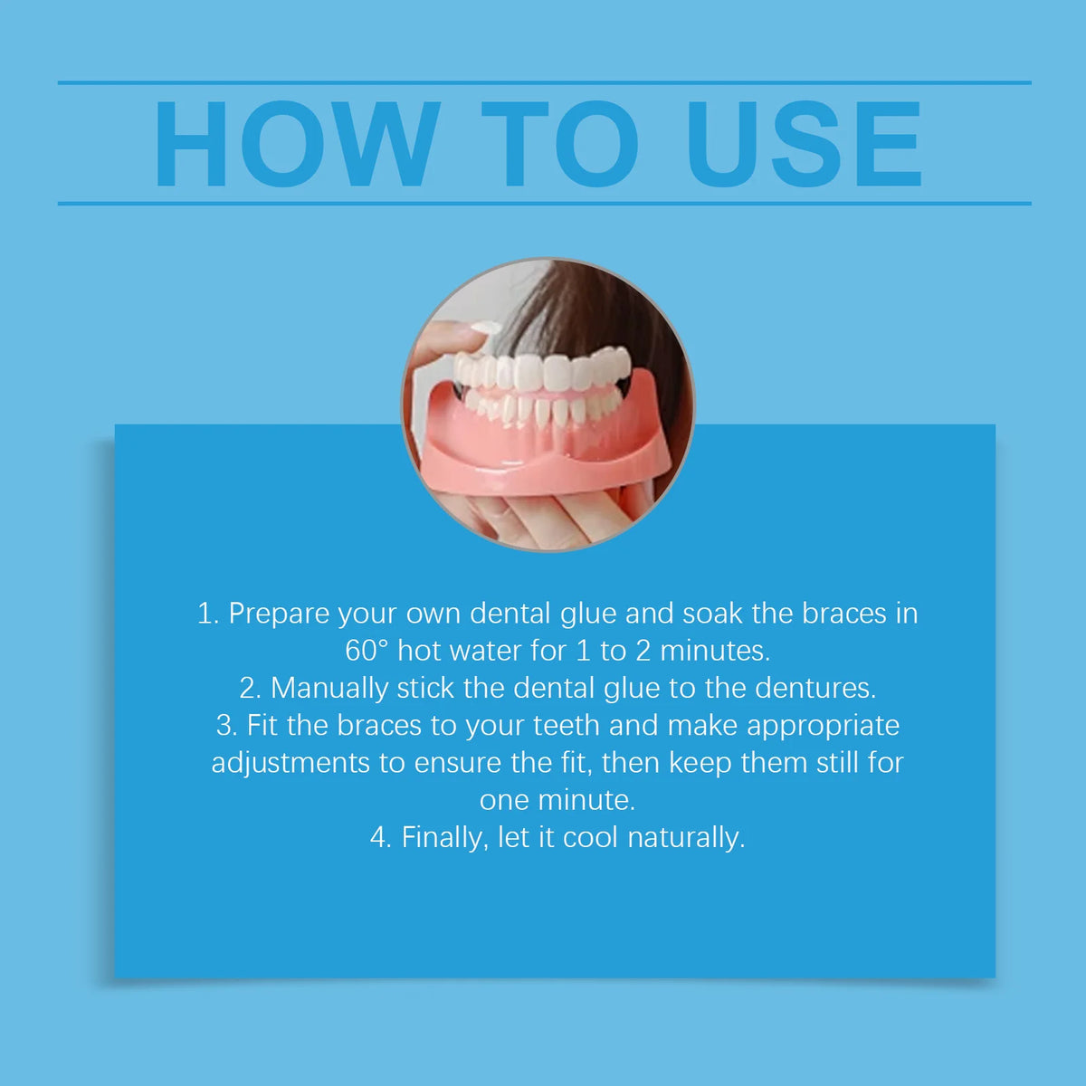 Snap-On Silicone Denture Set for Instant Smile Correction