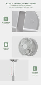 Portable Retractable Folding Fan with Remote Control