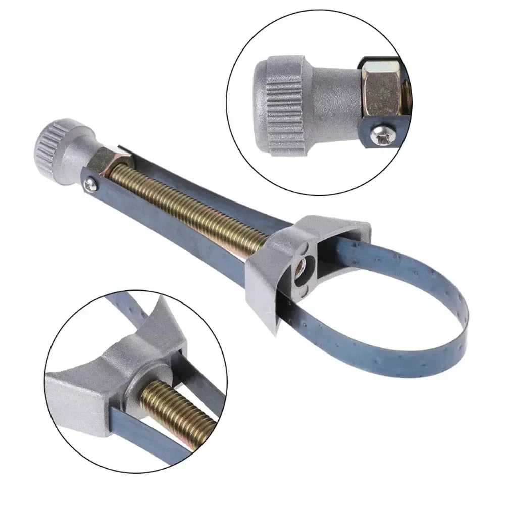 Adjustable Metal Oil Filter Strap Wrench for Cars and Motorcycles - 1
