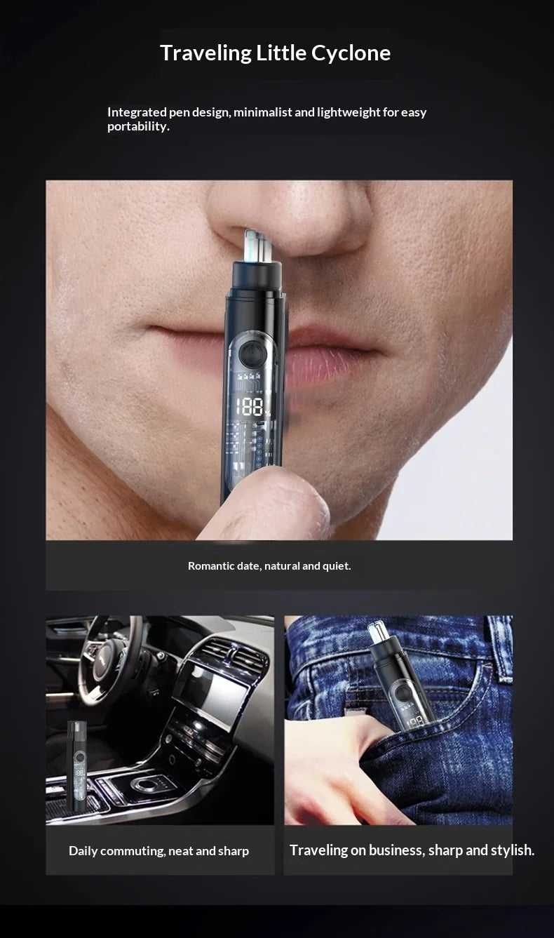 Electric Rechargeable Nose and Ear Hair Trimmer