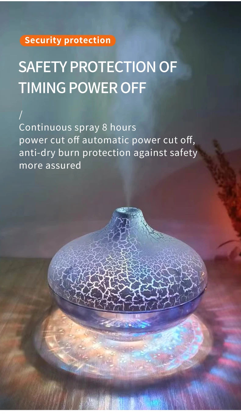 Crystal Crack LED Desktop Humidifier for Home and Bedroom