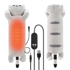 USB Heated Cat Plush Pillow for Period Cramps and Pain Relief