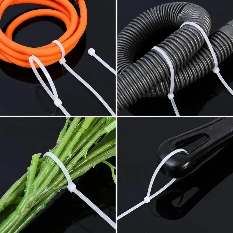 Heavy Duty Self-Locking Nylon Cable Zip Ties for Home and Office - 11