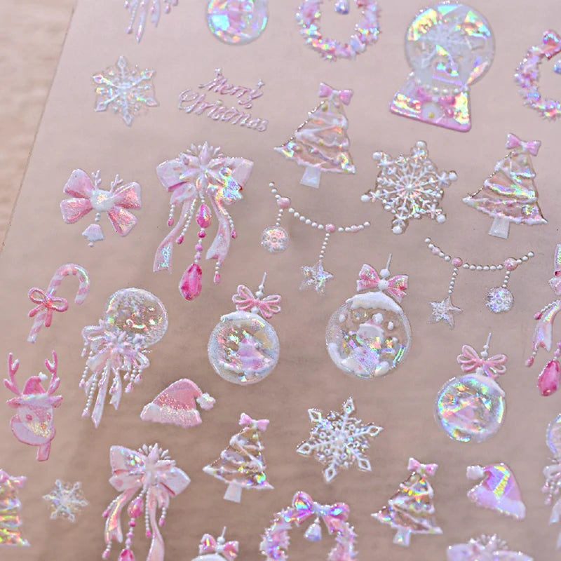 3D Christmas Cartoon Self-Adhesive Nail Art Decal Stickers