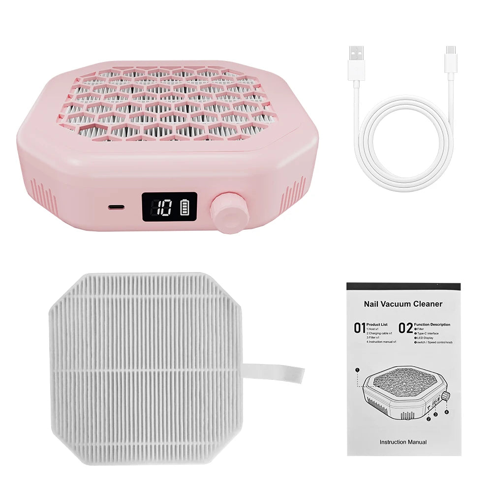 Rechargeable Cordless Nail Dust Collector for Manicures - 19