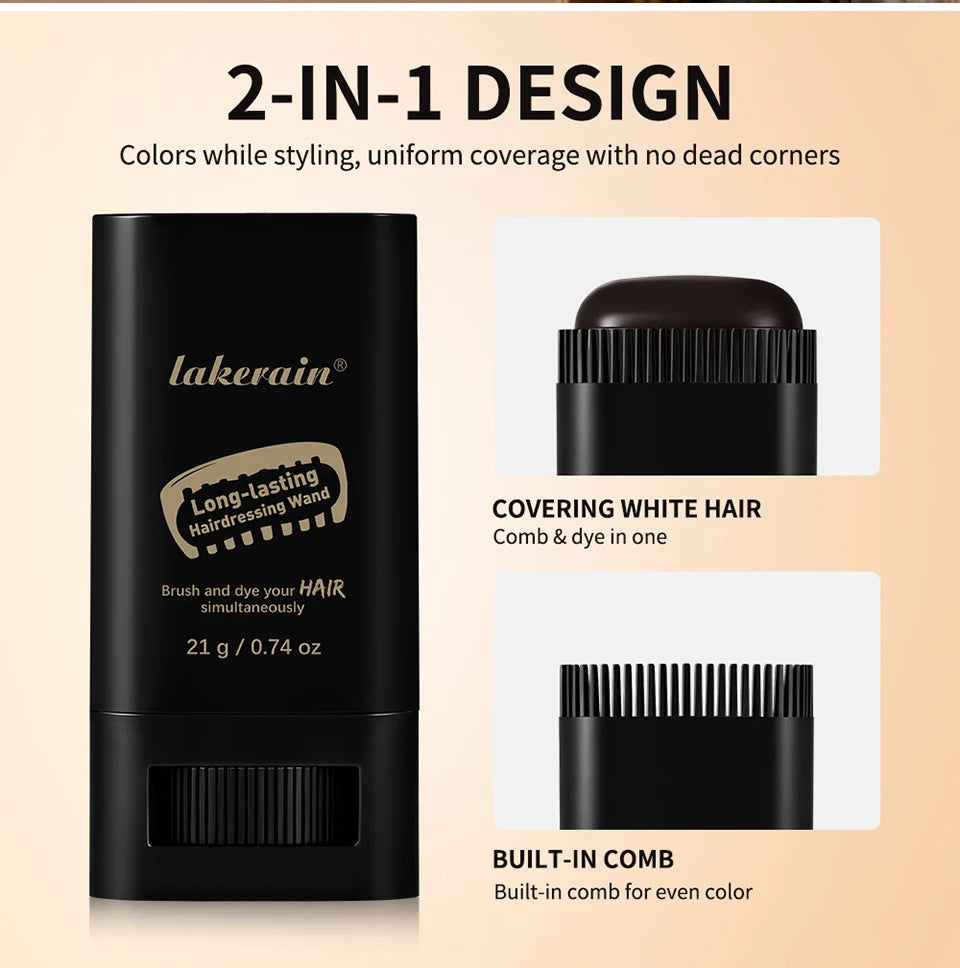 Temporary Hair Root Touch Up Stick with Built-in Comb