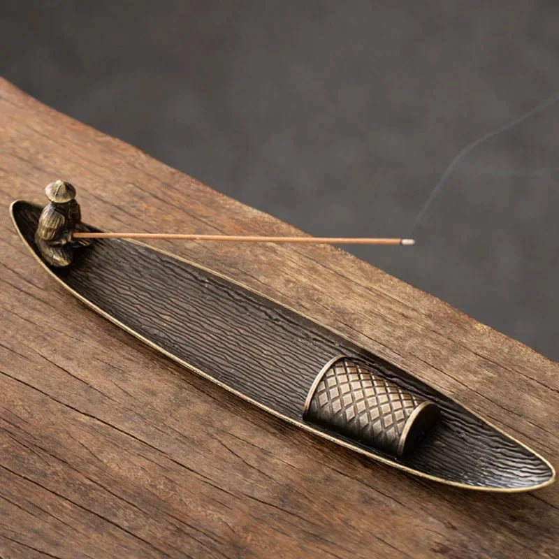 Ancient Style Boat Incense Stick Holder for Aromatherapy