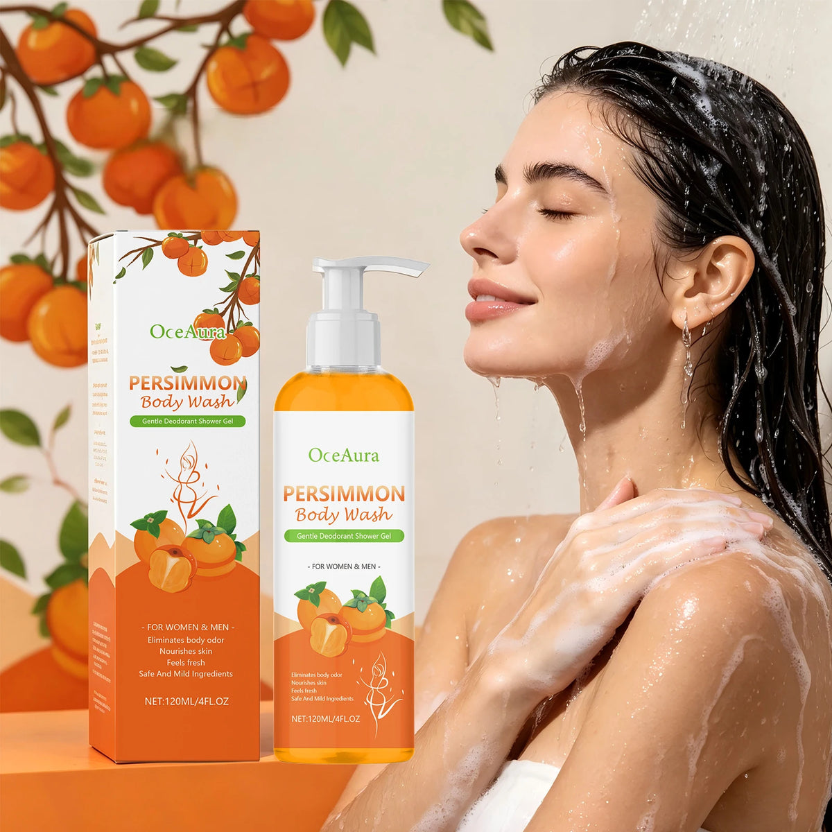 Persimmon Body Odor Eliminating and Moisturizing Shower Gel