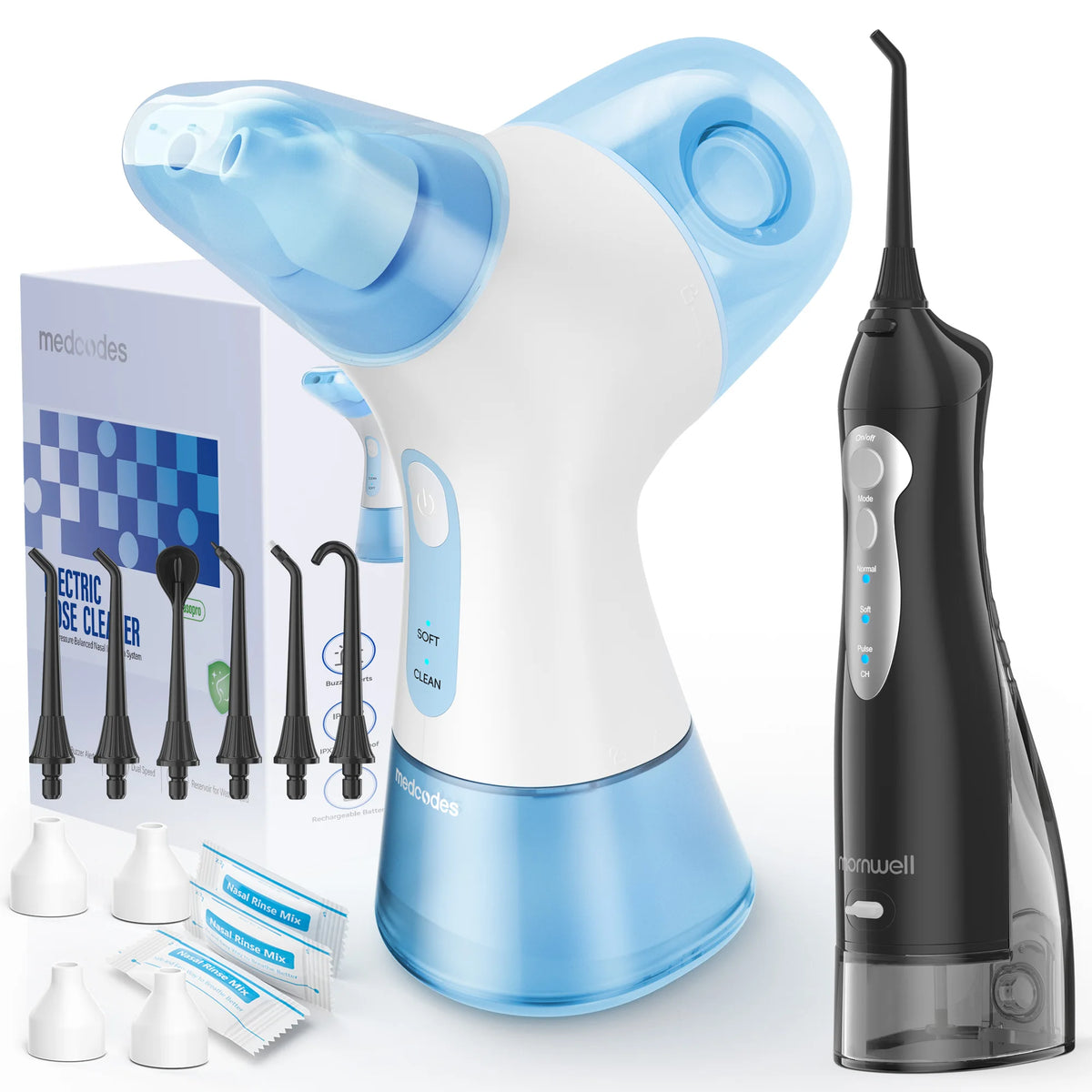 Electric Nasal Irrigation and Water Flosser Combo System