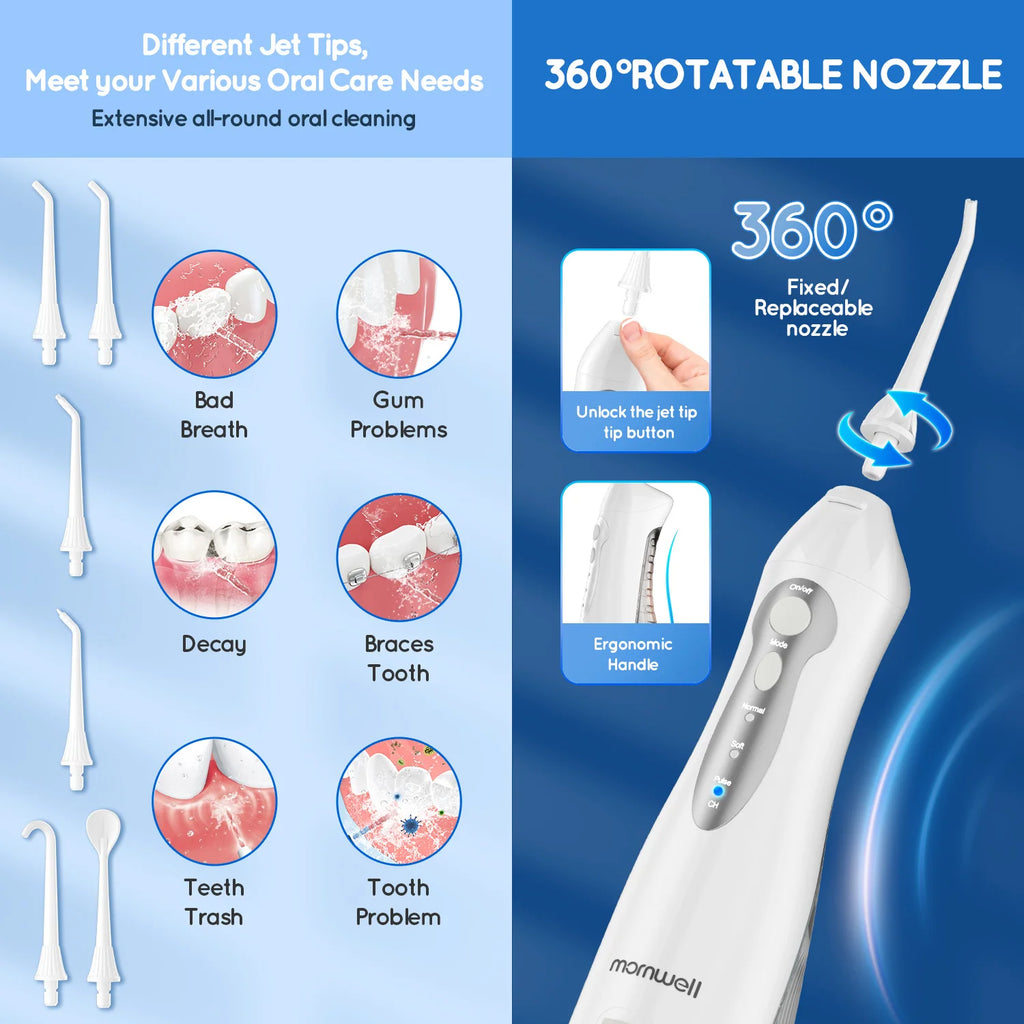 Portable Water Flosser and Sonic Electric Toothbrush Combo Set
