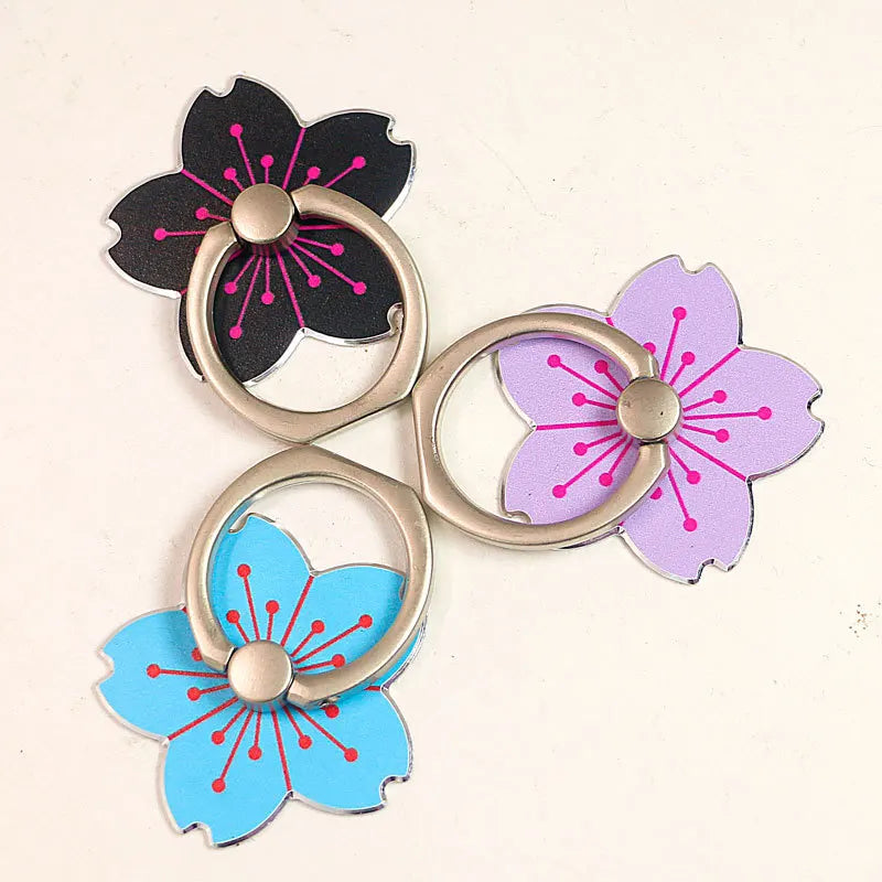 Flower Rotating Metal Phone Ring Holder