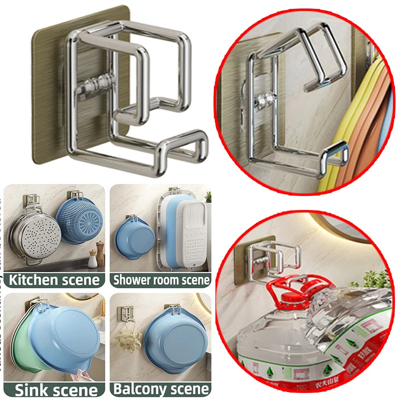 Self-Adhesive Wall-Mounted Washbasin and Storage Hook