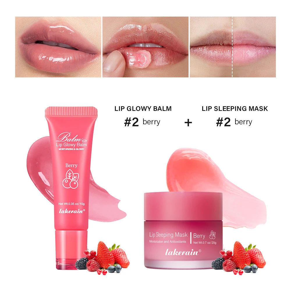 Moisturizing Lip Balm and Sleeping Mask Care Set - 1