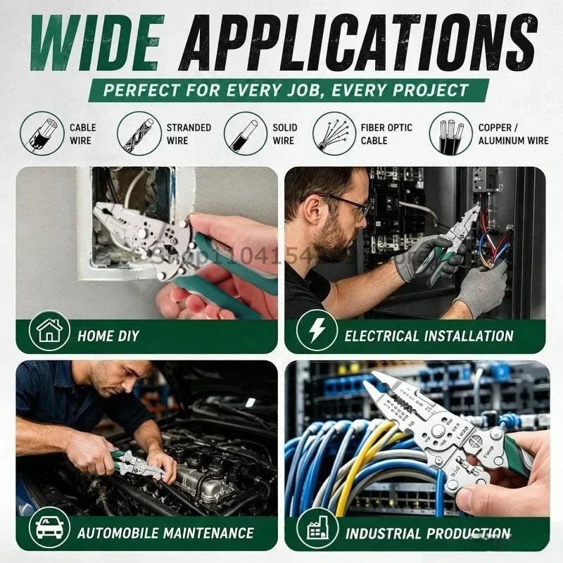 Multifunctional 18-in-1 Wire Stripping and Crimping Pliers