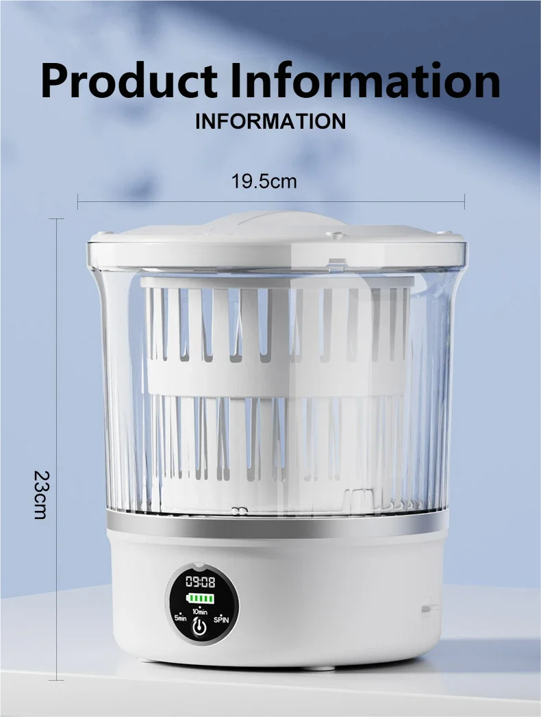 Portable Mini Washing Machine for Underwear and Socks