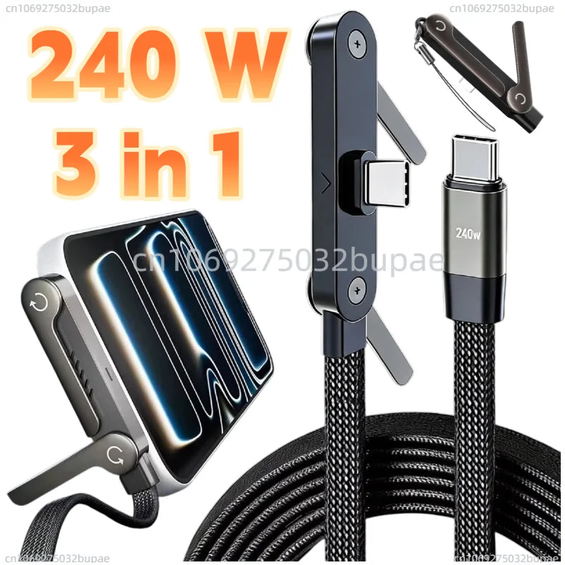 Fast Charging Cable with Integrated Phone Stand