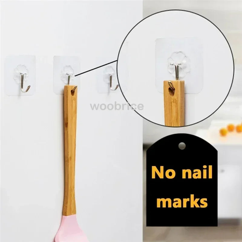 Transparent Self-Adhesive Heavy Duty Wall Hooks - 2