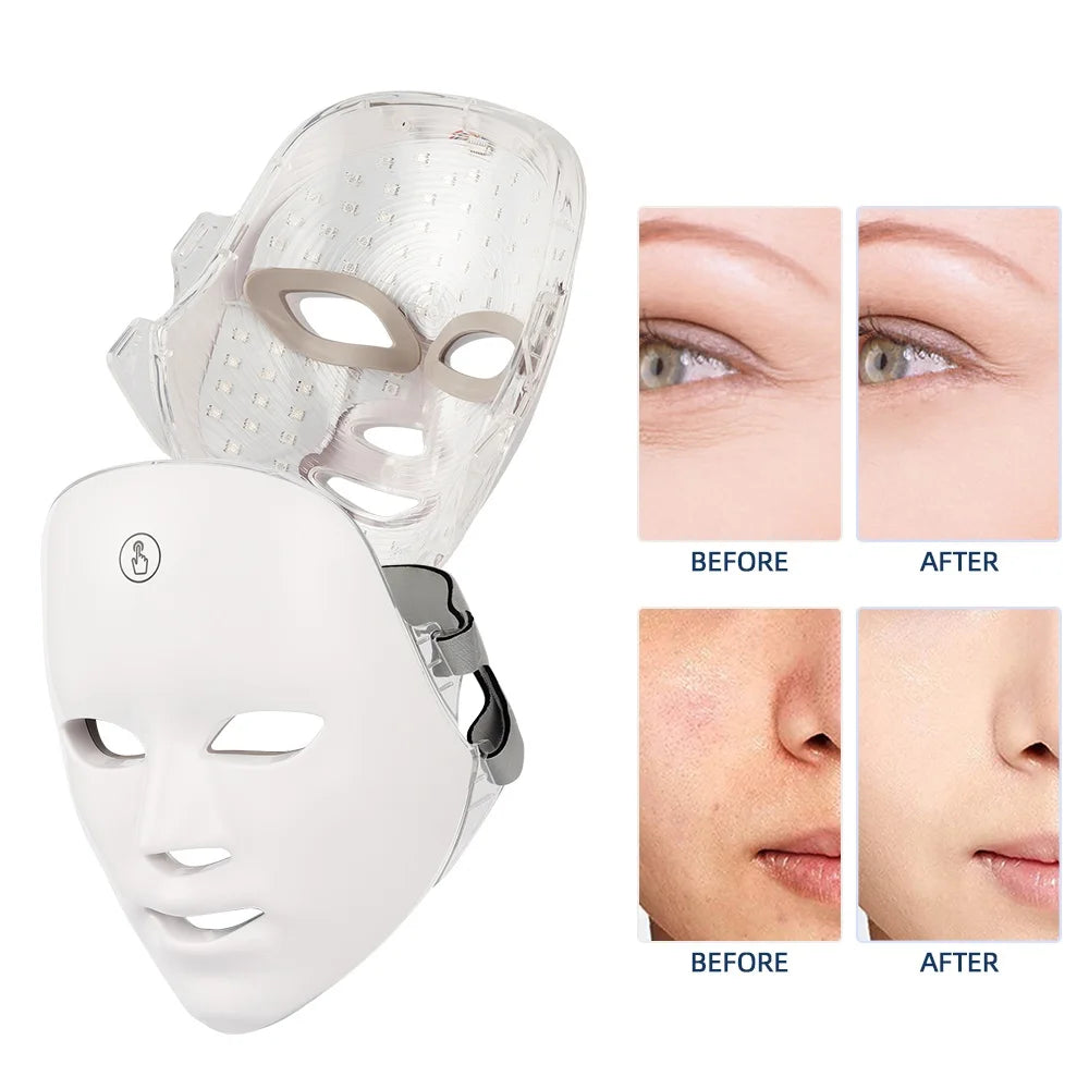 7-Color Rechargeable LED Facial Mask for Skin Rejuvenation