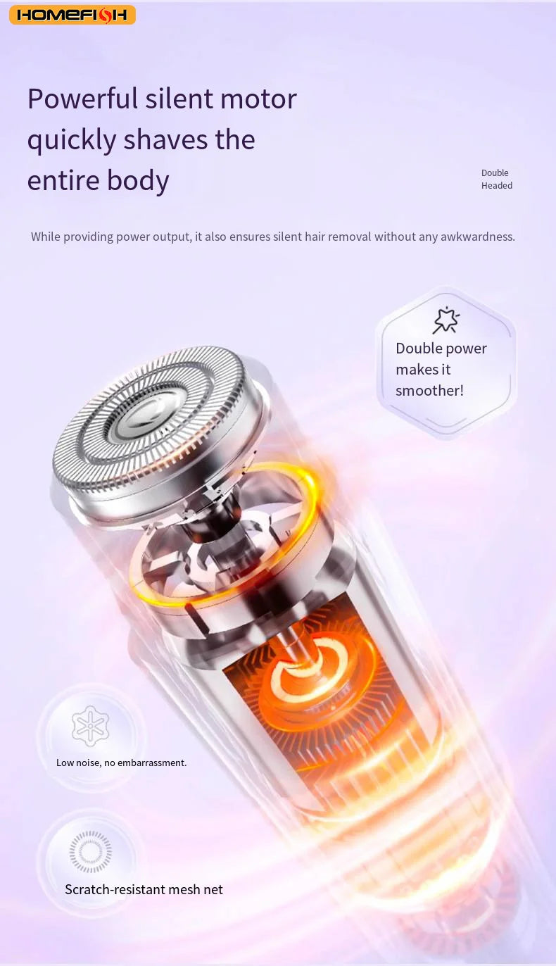 2-in-1 Painless Electric Razor and Hair Remover for Women - 7