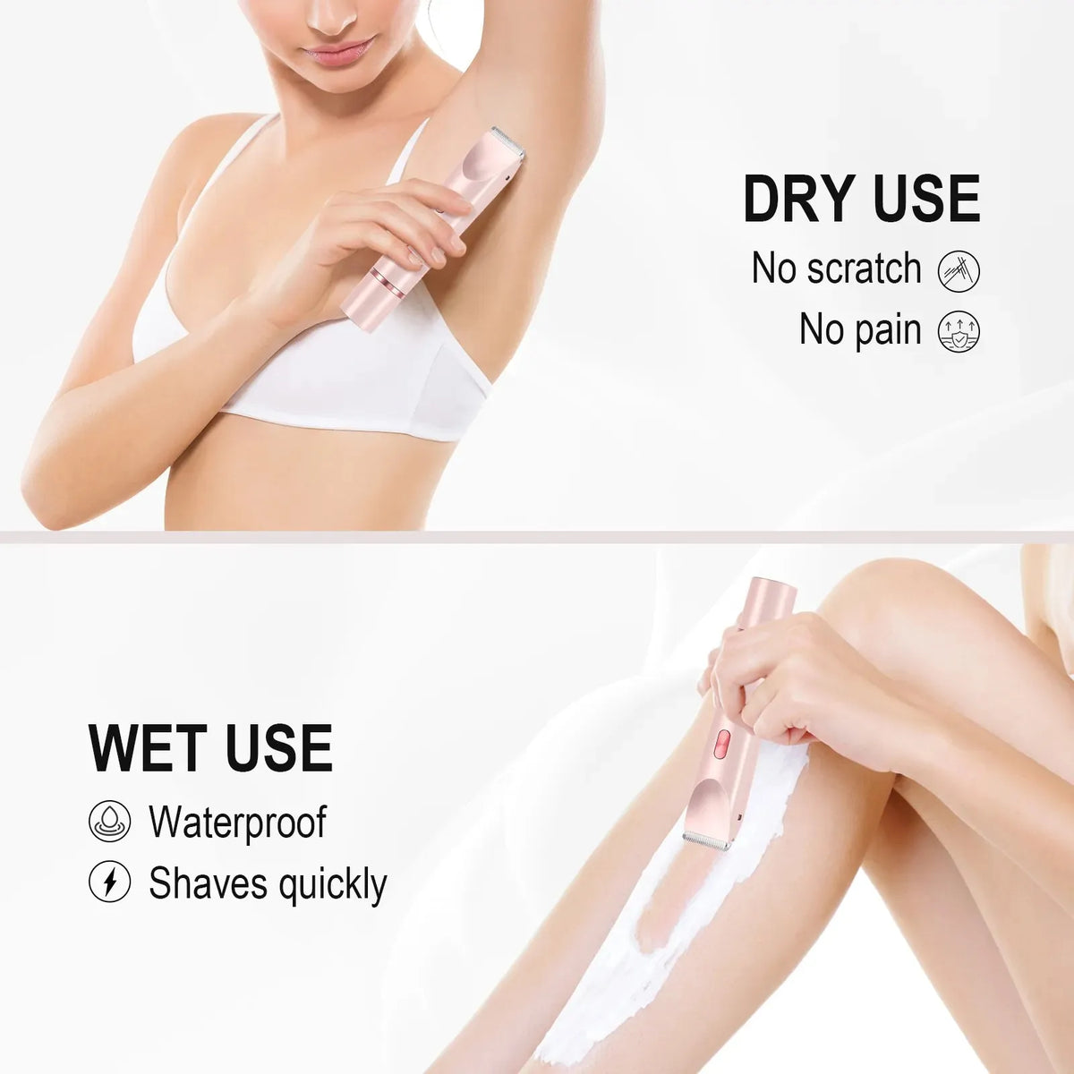 2-in-1 Waterproof Electric Shaver for Face and Body
