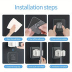 Wall Mounted Adhesive Mop and Broom Organizer Holder