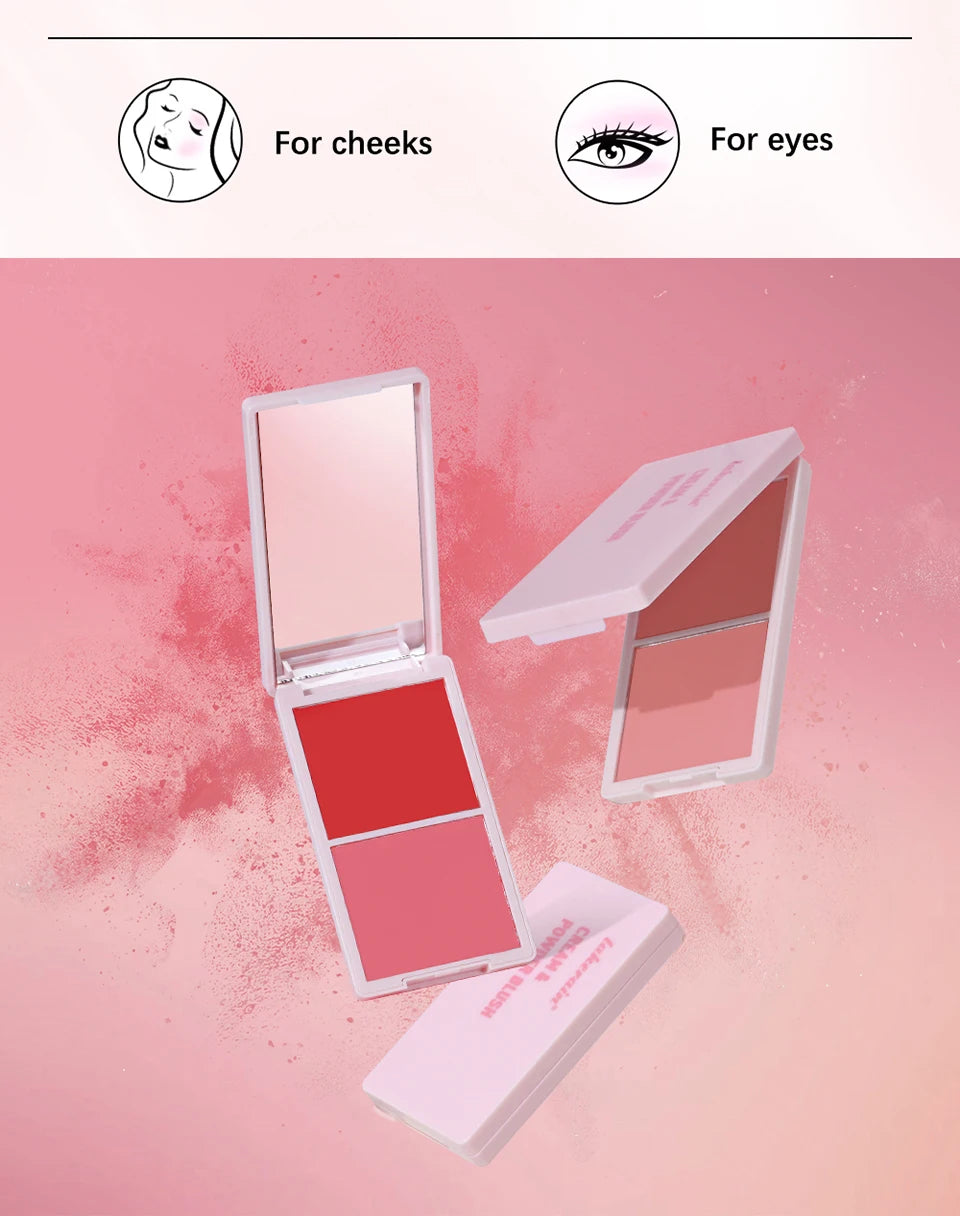 2-in-1 Cream and Powder Blush Palette for Radiant Glow